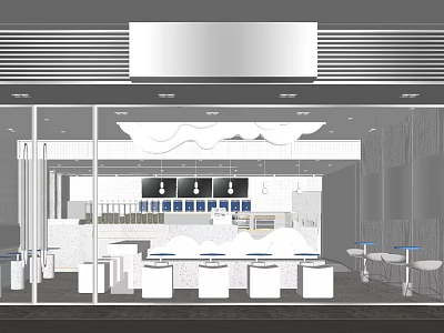 Modern Milk Tea Shop Sweet Shop Coffee Shop 3d model