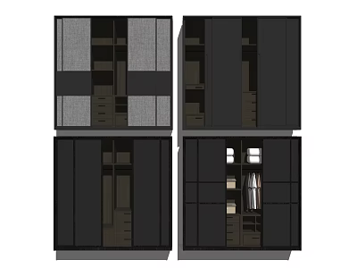 Modern Wardrobe Design With Sliding Doors Drawers Hanging Rods And Storage Compartments 3d model