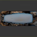 Steampunk Style Blue And Copper Vintage Car Model With Steam Pipes And Retro Design