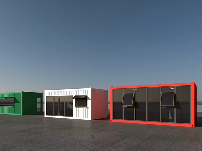 modern corrugated container 3d model