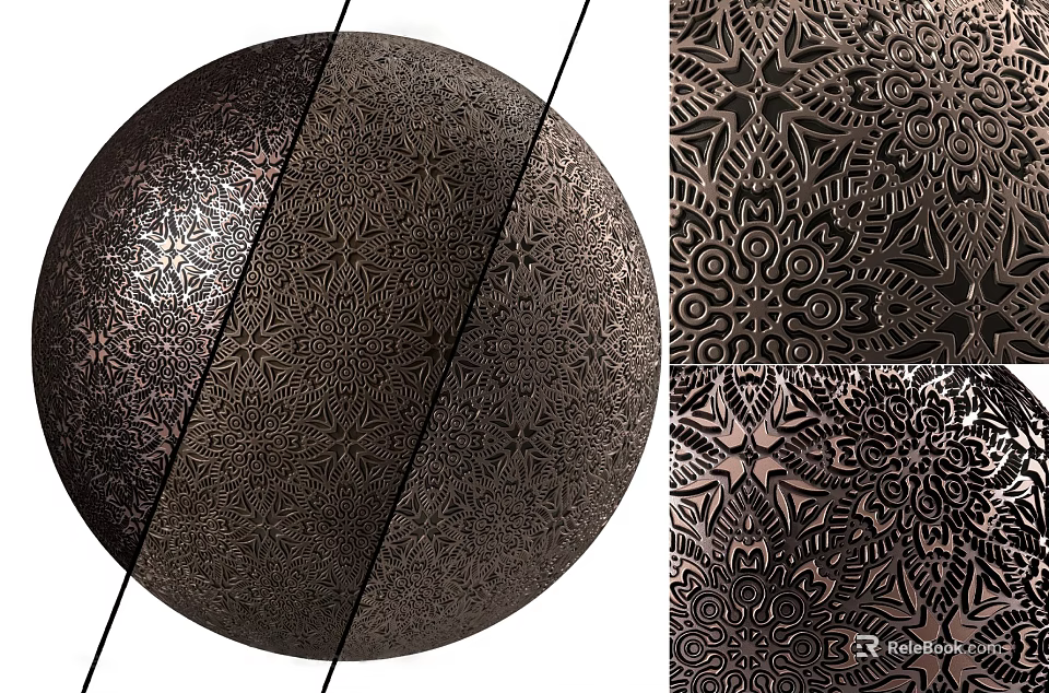 Decorative Wall Featuring Intricate Metallic Patterns And Elegant Textured Design For Home Interior 3d model 