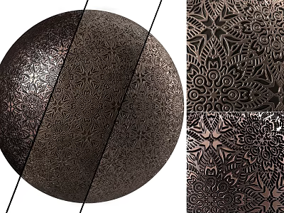 Decorative Wall Featuring Intricate Metallic Patterns And Elegant Textured Design For Home Interior 3d model