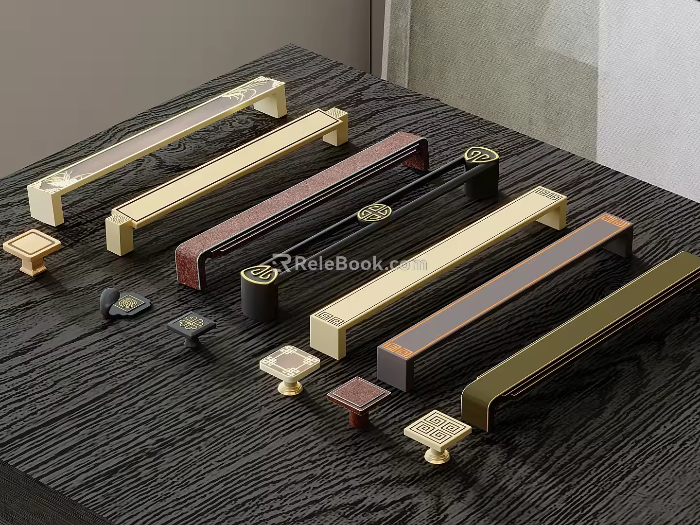 Hardware door handle metal door handle metal handle long handle 3d model
