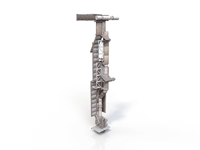 Modern Industrial Vertical Structure Featuring Stairs Platforms And Metal Frames 3d model