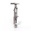 Modern Industrial Vertical Structure Featuring Stairs Platforms And Metal Frames