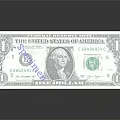 One Dollar Bill With Spending Text On Dark Background Showing Clear Reflection