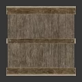 Vintage Wooden Box With Metal Rivets And Textured Wood Grain Surface