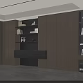 Modern Interior Built in Bookshelf With Storage And Decorative Items 3d model
