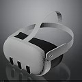 Modern White VR Headset Electronic Device With Adjustable Strap And Comfortable Design