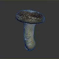 Detailed Organ Structure and Hair Like Surface Texture of Fresh Mushroom on Gray Background