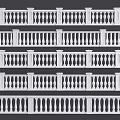 Elegant White Railings With Various Baluster Designs And Decorative Posts 3d model