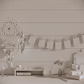 Modern wind chime ornaments combination 3d model