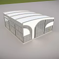 Modern Building Exterior With Glass Curved Facade White Frame And Blue Sky Design