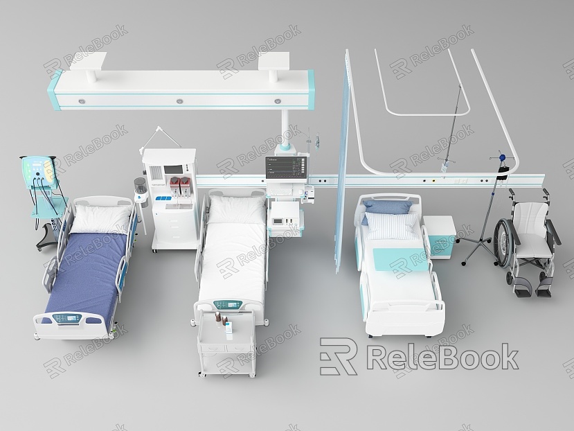 Modern hospital bed medical equipment model