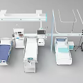 Modern Medical Equipment Collection Featuring Hospital Beds Wheelchairs And Monitoring Devices