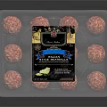 Fresh Meatballs In Plastic Tray With Product Label And Clear Packaging