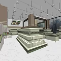 Grocery Supermarket Interior With Fresh Produce Displays Shelves And Organized Sections