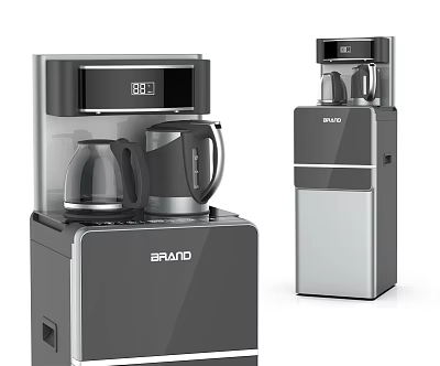 BRAVO Modern Gray Silver Household Appliances With Digital Display Transparent Kettle And Water Tank 3d model