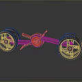 Modern Four Wheel Motorcycle Design With Red Accents And Shiny Black Frame