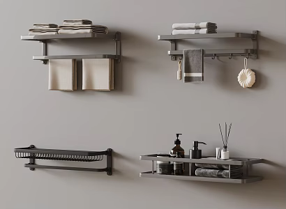 Towel Rack Towel Bathroom Small Pieces 3d model