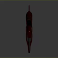 Adventurer Character Wielding Orange Handle Dagger With Black Sheath And Metal Blade