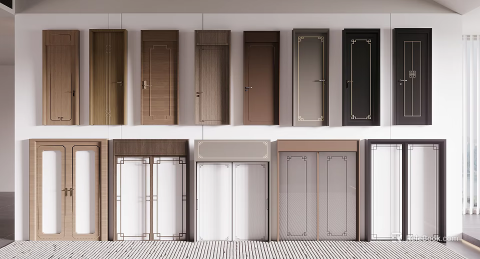 Various Design Swing Doors With Modern Style And Different Color Choices For Home 3d model 