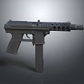 Modern Gray Submachine Gun With Tactical Muzzle Magazine And Ergonomic Grip 3d model