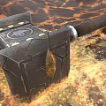 Black Hammer With Golden Decorations And Gems On Lava Texture Background