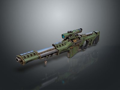 Sniper rifle sight sniper rifle sci-fi sniper rifle semi-automatic rifle combat rifle 3d model