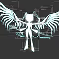Jenny XJ9 Robot Character With Blue White Body Mechanical Wings And Swords