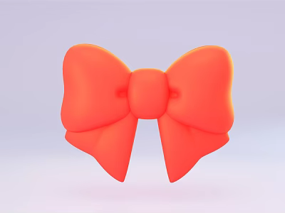 Vibrant Orange 3D Bow Design With Soft Curved Edges And Smooth Surface 3d model