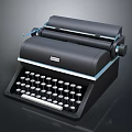 Vintage Olivetti Electronic Typewriter With Black Body Classic Keyboard And Paper Roll