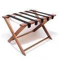 Wooden Frame Leisure Chair With Black Straps And Cross Structure Design