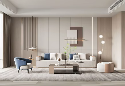 Modern Living Room Living Room Sofa Coffee Table Combination 3d model