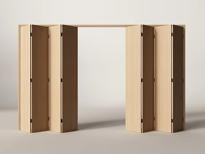 Modern Wooden Folding Door Design With Sleek Panel And Light Wood Finish 3d model