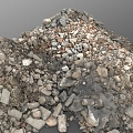 brick asphalt macadam building material stone stone slag gravel soil stone block concrete 3d model