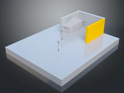 3D Display Equipment With Measuring Tools Yellow Panel And White Structure Model 3d model