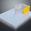 3D Display Equipment With Measuring Tools Yellow Panel And White Structure Model