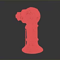 Red Fire Hydrant With Chain And Weathered Finish In Classic Design