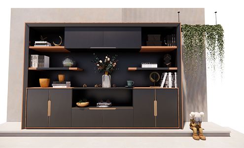 Modern Bookcase Decorative Cabinet 3d model