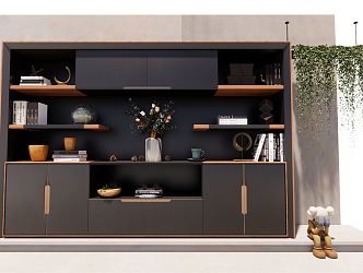 Modern Bookcase Decorative Cabinet 3d model