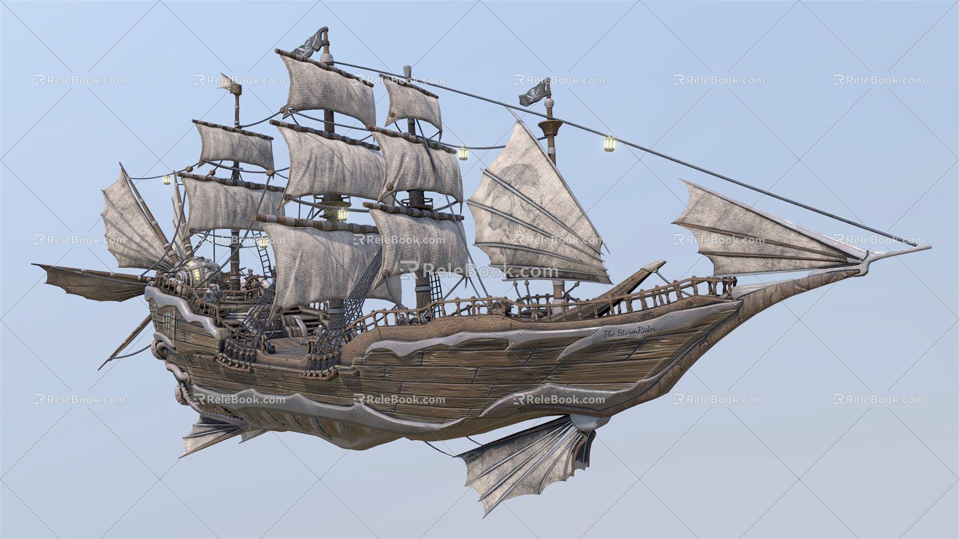 Vintage Sailing Pirate Ship 3d model