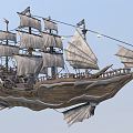 Vintage Sailing Pirate Ship 3d model