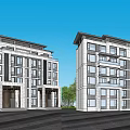 New Chinese-style Residential Building Multi-storey Residence 3d model