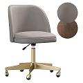 Modern Table and Chair Set Featuring Gray Fabric Gold Base Wheels and Multiple Fabric Options