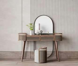 Modern Dresser Rattan Dresser 3d model