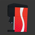 Soda Pop Dispenser With Red Black Design And H2O Coca Cola Sprite Fanta Buttons