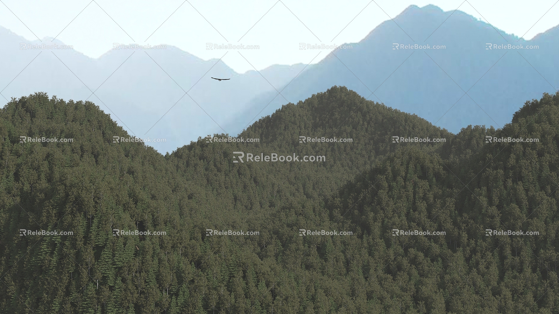 Mountain Forest Forest Big Mountain Deep Forest Scene 3d model