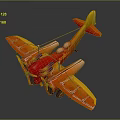 3D Model Of A Stylized Passenger Plane With Vibrant Colors