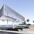 Modern Club Building Simple Sales Department Club 3d model
